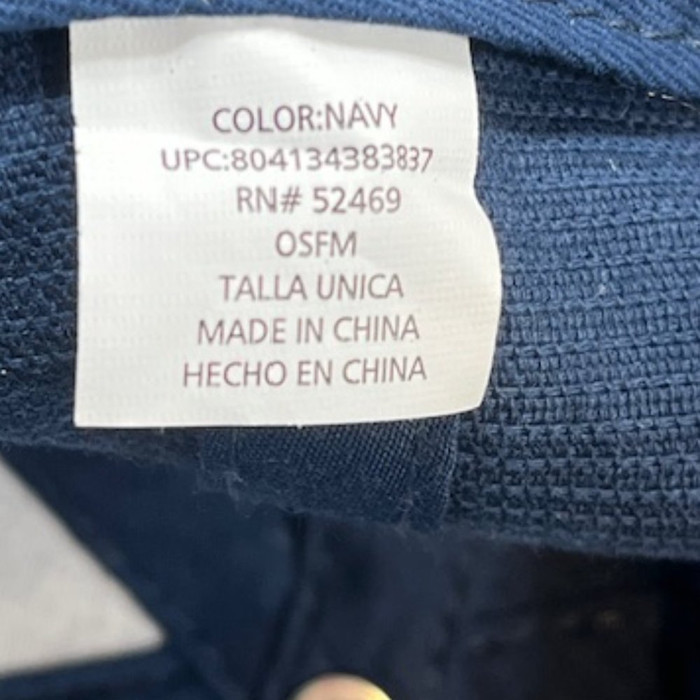 Pink Rose Floral Navy Blue Corduroy Adjustable Cap Hat - Picture 11 of 11